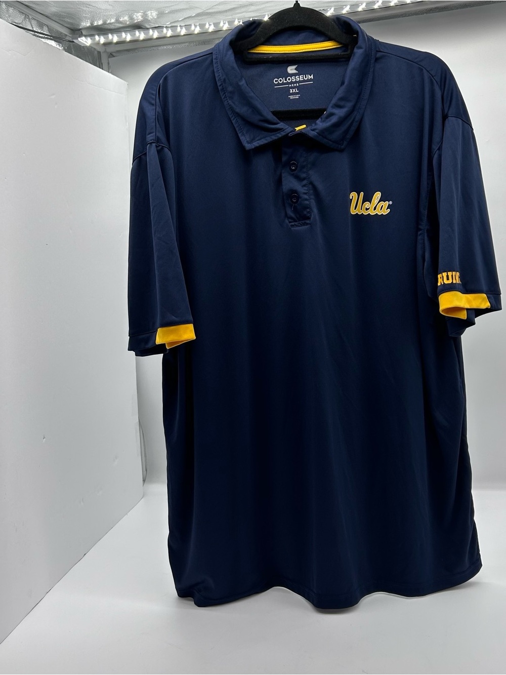 Colosseum UCLA Bruins Men's Navy Polo with Gold Trim 3XL